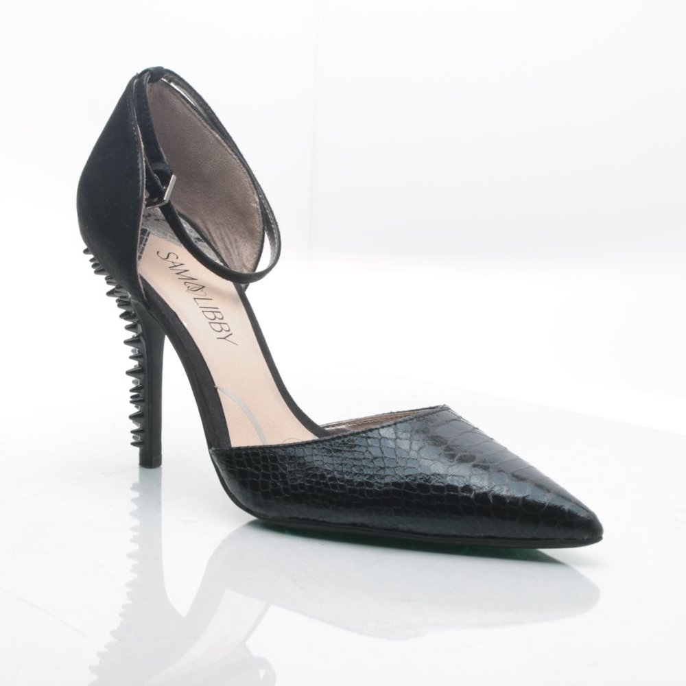 Sam & Libby D'Orsay Stiletto Heels Women 8 Faux Leather Pointed Toe - Picture 14 of 16